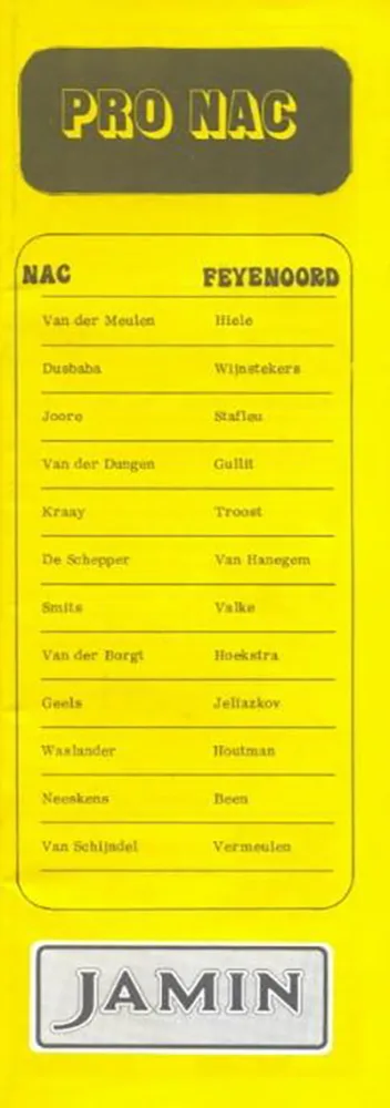Programmaboekje NAC Breda – Feyenoord