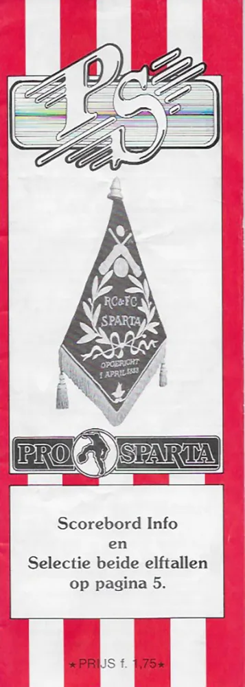 Programmaboekje Sparta Rotterdam – Feyenoord