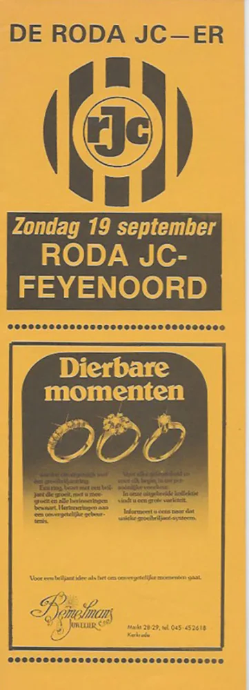 Programmaboekje Roda JC – Feyenoord
