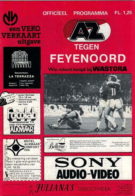 Programmaboekje AZ – Feyenoord