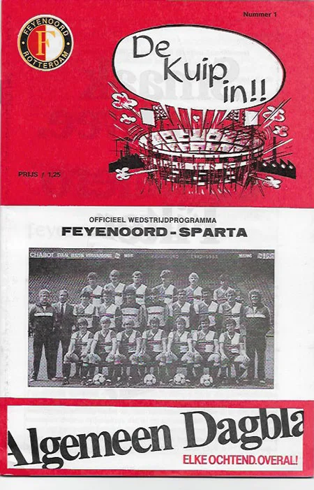 Programmaboekje Feyenoord – Sparta Rotterdam