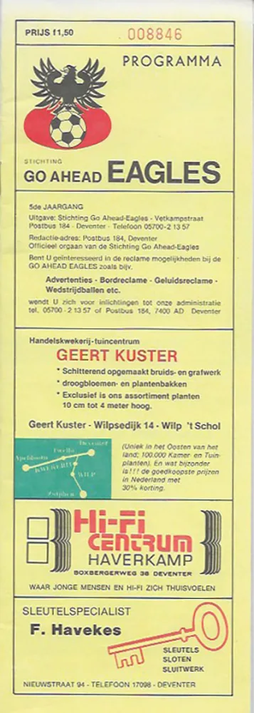 Programmaboekje Go Ahead Eagles – Feyenoord