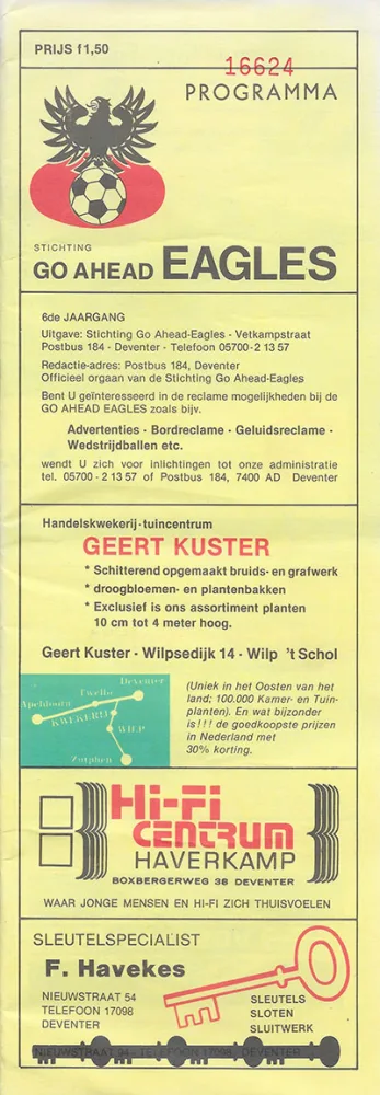 Programmaboekje Go Ahead Eagles – Feyenoord