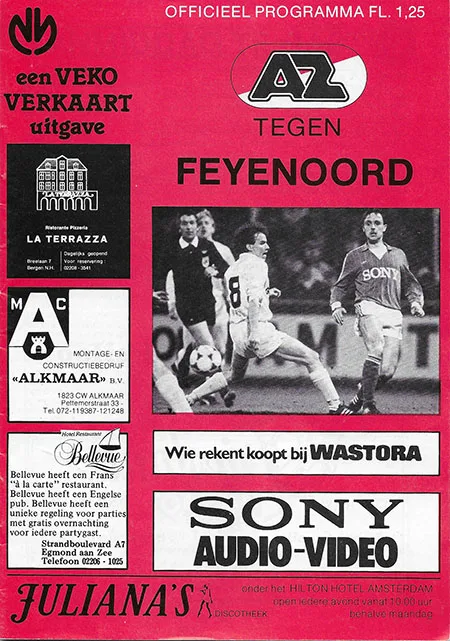 Programmaboekje AZ – Feyenoord