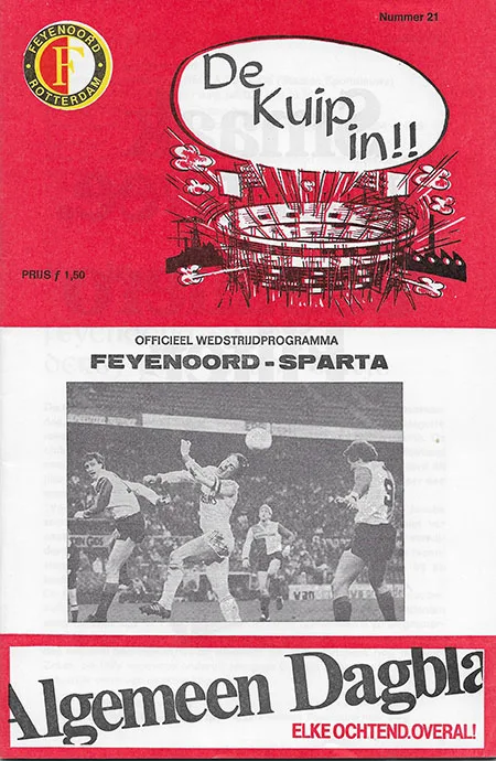 Programmaboekje Feyenoord – Sparta Rotterdam