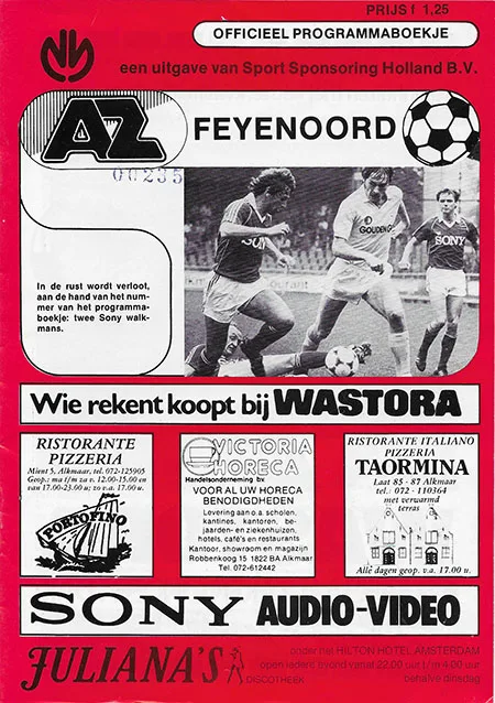 Programmaboekje AZ – Feyenoord