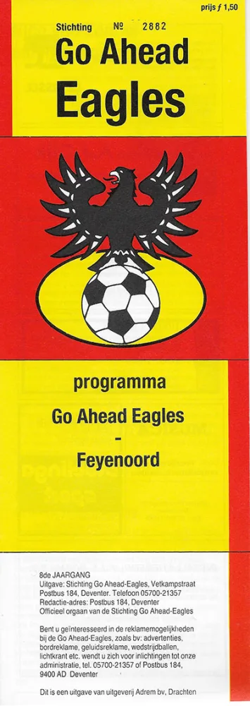 Programmaboekje Go Ahead Eagles – Feyenoord