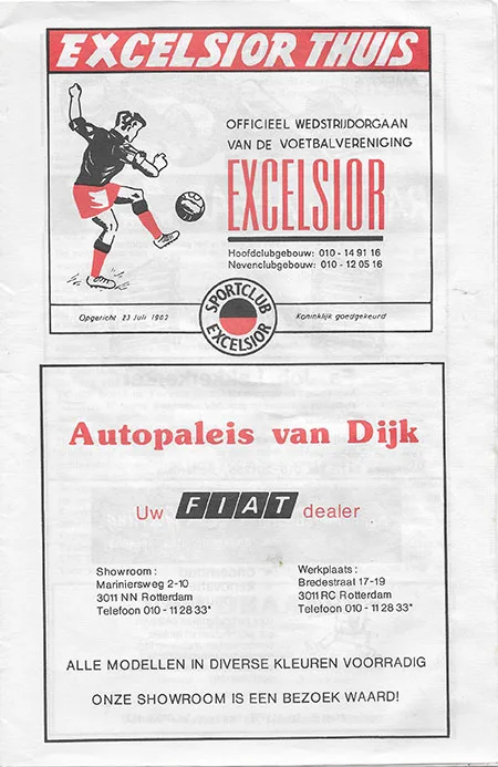 Programmaboekje Excelsior – Feyenoord