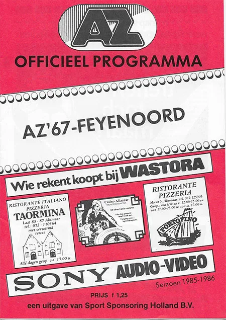 Programmaboekje AZ – Feyenoord