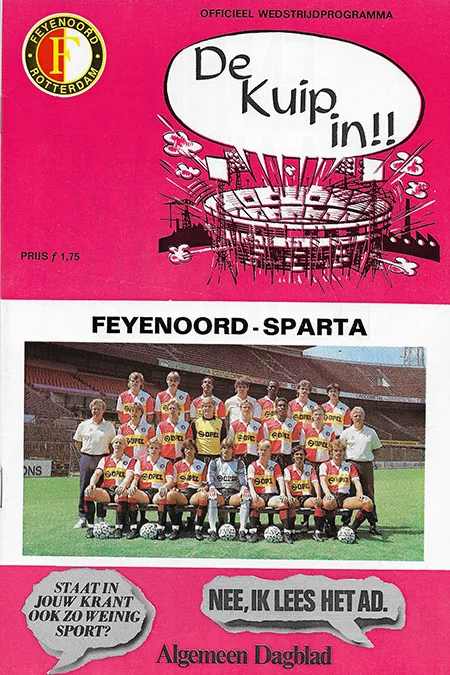 Programmaboekje Feyenoord – Sparta Rotterdam