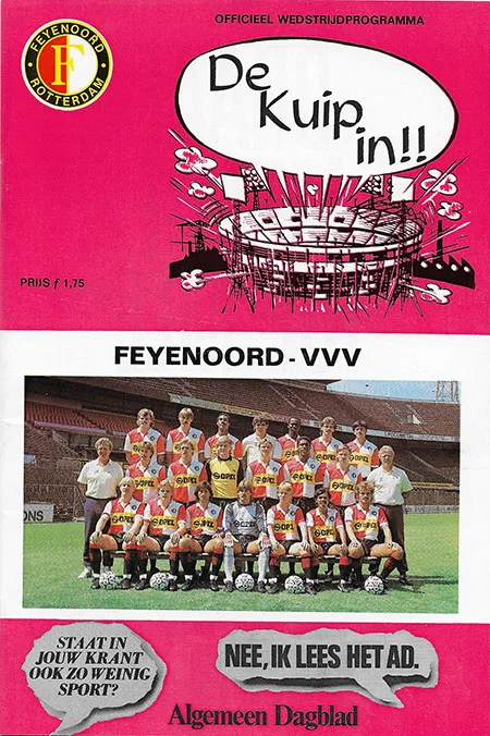 Programmaboekje Feyenoord – VVV Venlo