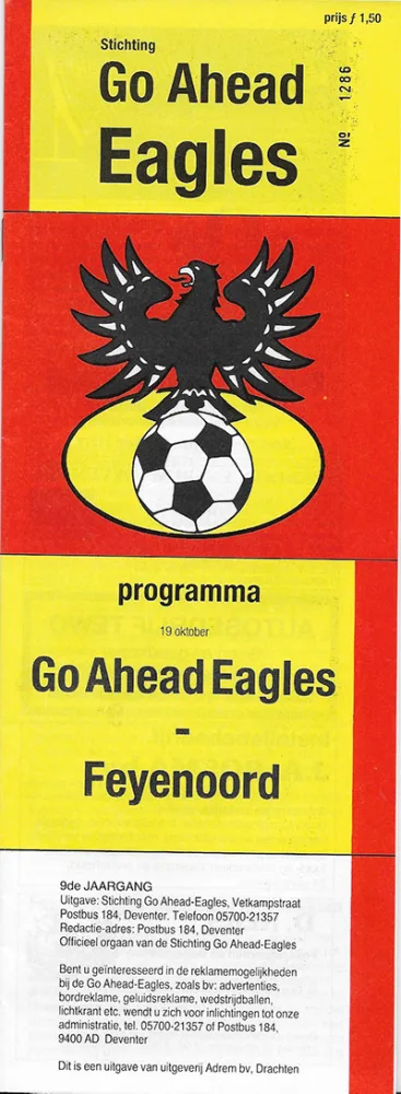 Programmaboekje Go Ahead Eagles – Feyenoord