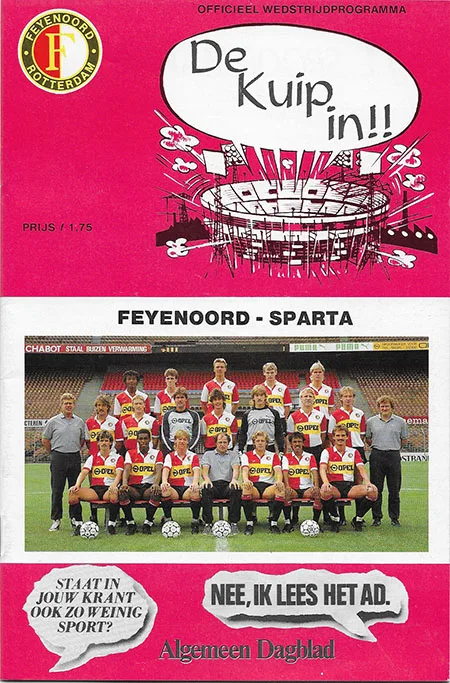 Programmaboekje Feyenoord – Sparta Rotterdam