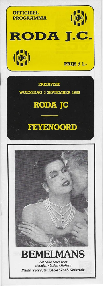 Programmaboekje Roda JC – Feyenoord