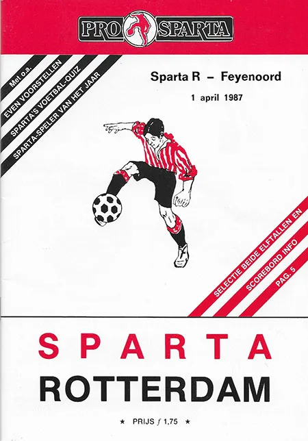Programmaboekje Sparta Rotterdam – Feyenoord