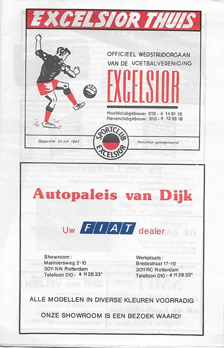 Programmaboekje Excelsior – Feyenoord