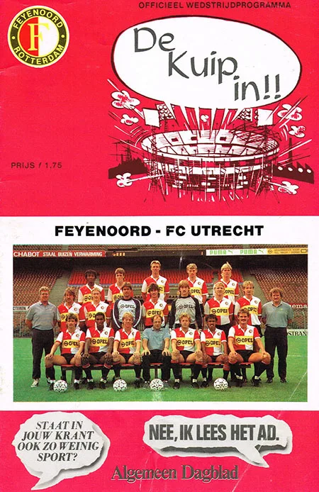 Programmaboekje Feyenoord – FC Utrecht