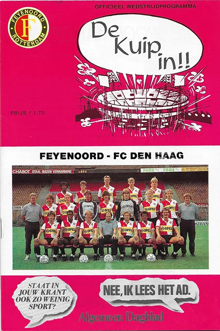 Programmaboekje Feyenoord – ADO Den Haag