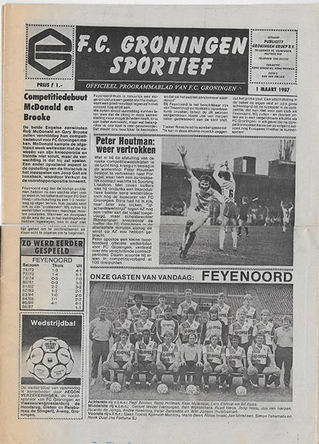 Programmaboekje FC Groningen – Feyenoord