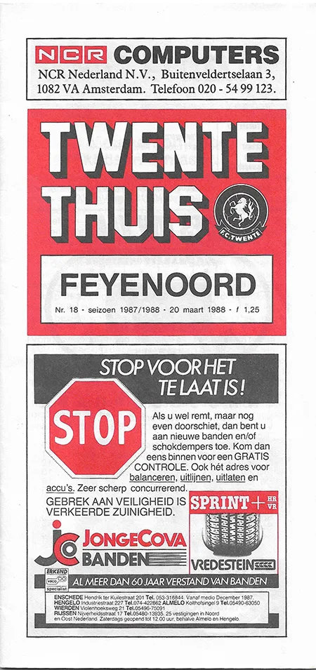Programmaboekje FC Twente – Feyenoord