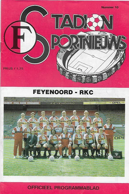 Programmaboekje Feyenoord – RKC Waalwijk