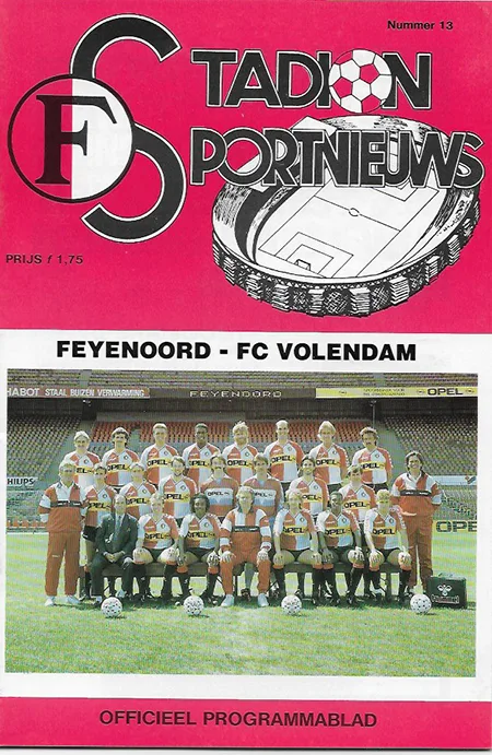 Programmaboekje Feyenoord – FC Volendam