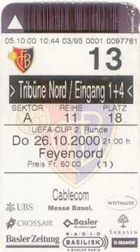 Toegangskaart FC Basel – Feyenoord