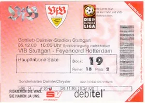 Toegangskaart VfB Stuttgart – Feyenoord