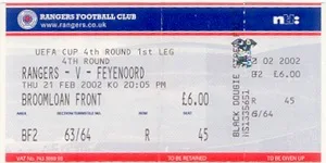 Toegangskaart Glasgow Rangers – Feyenoord