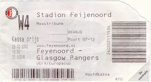 Toegangskaart Feyenoord – Glasgow Rangers