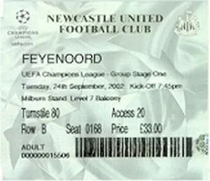 Toegangskaart Newcastle United – Feyenoord