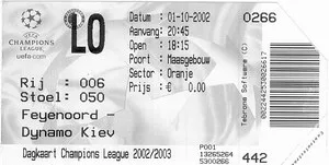 Toegangskaart Feyenoord – Dinamo Kiev