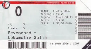 Toegangskaart Feyenoord – Lokomotiv Sofia