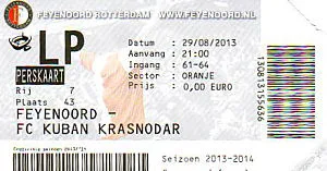 Toegangskaart Feyenoord – Kuban Krasnodar (1928-2018)