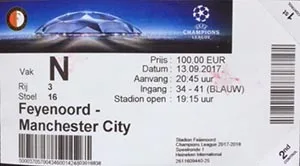 Toegangskaart Feyenoord – Manchester City
