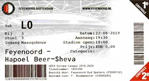 Toegangskaart Feyenoord – Hapoel Beer Sheva