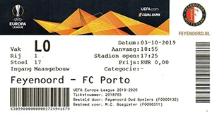 Toegangskaart Feyenoord – FC Porto