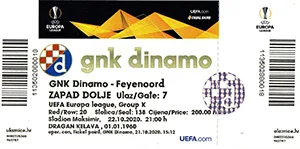 Toegangskaart Dinamo Zagreb – Feyenoord