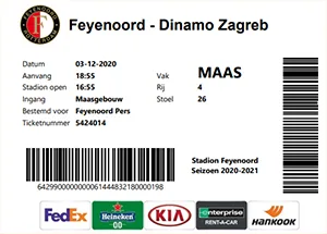 Toegangskaart Feyenoord – Dinamo Zagreb