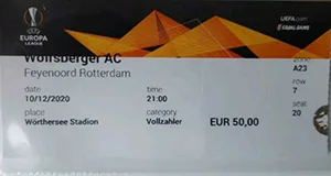 Toegangskaart Wolfsberger AC – Feyenoord