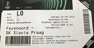 Toegangskaart Feyenoord – Slavia Praag