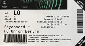 Toegangskaart Feyenoord – 1. FC Union Berlin