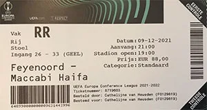 Toegangskaart Feyenoord – Maccabi Haifa