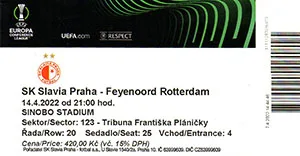 Toegangskaart Slavia Praag – Feyenoord