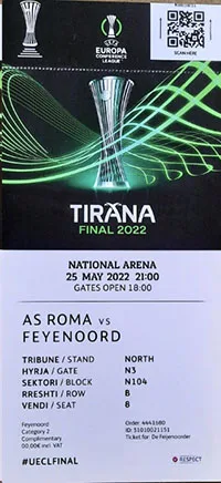 Toegangskaart AS Roma – Feyenoord