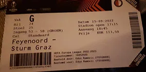 Toegangskaart Feyenoord – Sturm Graz