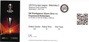 Toegangskaart Sturm Graz – Feyenoord