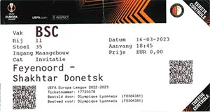Toegangskaart Feyenoord – Shakhtar Donetsk