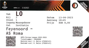 Toegangskaart Feyenoord – AS Roma