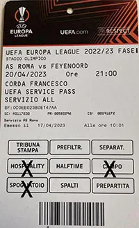 Toegangskaart AS Roma – Feyenoord